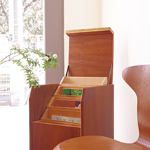 Adjustable document cabinet in walnut