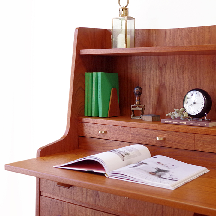 Bureau with bookcase & key