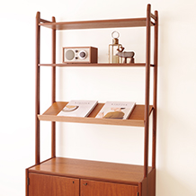 Bookshelf with cabinet in teak