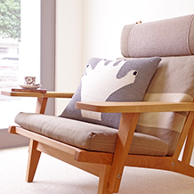 【張替代込】Hans J Wegner / High back easy chair GE375