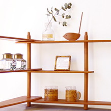 Free standing shelf in cherry