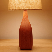 Table lamp in solid teak