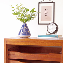 Cabinet with tambour door in teak