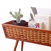 Flower planter in teak&rattan