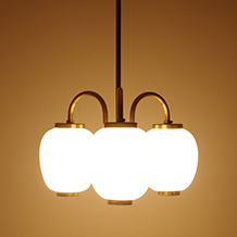 Bent Karlby / Chandelier with 3glass shades