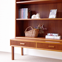 Bookcase with 2drawers in teak