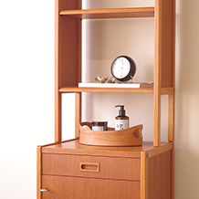 Bodafors / Shelf with cabinet in teak&oak