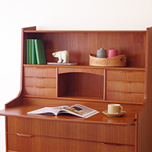 Bureau with bookcase & mirror