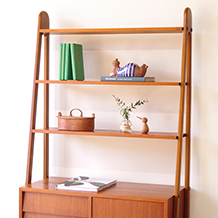Bookshelf with cabinet in teak