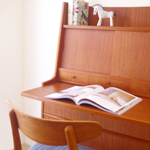 Bureau with mirror&key in teak