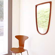 Large arched mirror in teak