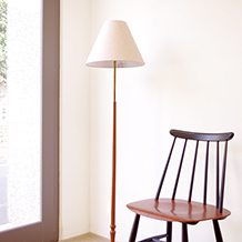 Floor lamp in teak height=
