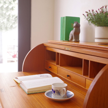 Roll top bureau with key