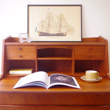 Bureau with mirror & key