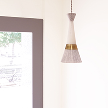 Pendant lamp in glass (white&gray)