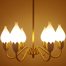Fog&Morup / Tulip chandelier with 6 opaline shades