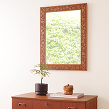 Medium sculptural frame mirror in maple