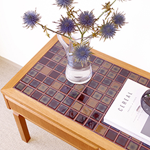Tile top cabinet in oak