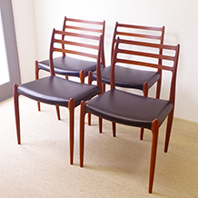 J.L.Moller /Set of 4dining chairs no.78 in teak