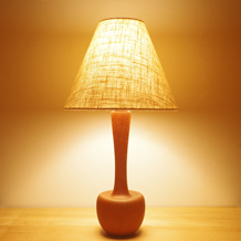 Table lamp in solid teak