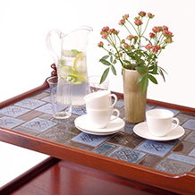 Tile-top Trolley in rosewood
