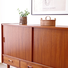 Sideboard with 3drawers & sliding doors in teak