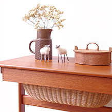 Kai Kristiansen / Sewing table in teak & rattan
