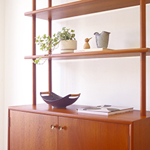 Bookshelf / Room divider with cabinet in teak