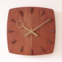 Wall clock in teak