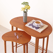 Heltborg mobler / Kidney shaped nesting tables