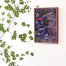 Ceramic abstract wall relief