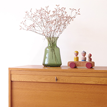 Cabinet with tambour door in oak
