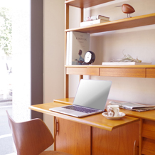 Bookshelf with writing board