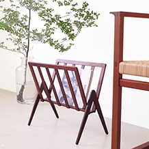 Magazine rack in rosewood