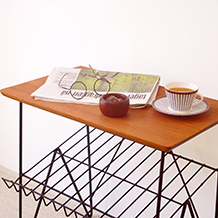 Side table in teak&steel