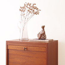 Cabinet with tambour door in teak