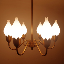 Fog&Morup / Tulip chandelier with 6 opaline shades