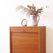 Cabinet with tambour door in teak