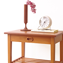 Side table with drawer in teak