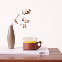 SCHOTT & GEN/Set of 2 teak cup holders