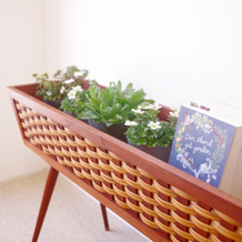 Flower planter in teak&rattan