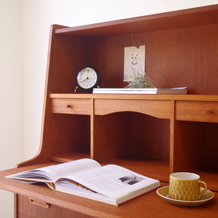 Bureau with bookcase & mirror