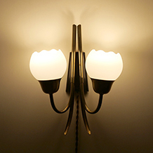 Wall lamp with 2 glass shades
