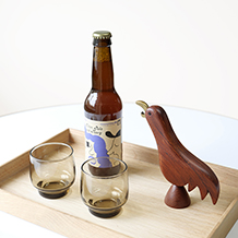Bird Bottle Opener and corkscrew in solid teak
