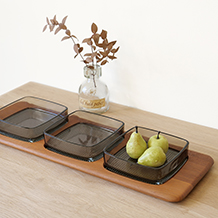 DIGSMED / Wooden tray with 3glasswares