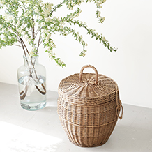 Barrel-shaped basket with handle&lid