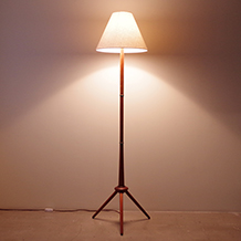 Tripod floor lamp in teak