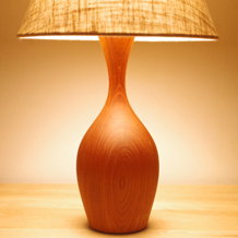 Table lamp in solid teak