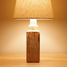 Ribbed table lamp (gray-brown)