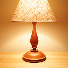 Wood Turning table lamp in solid teak